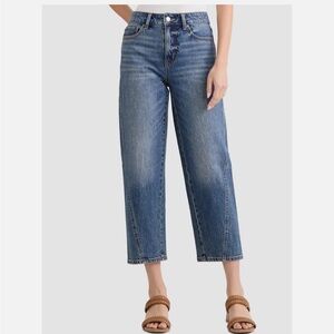 Nwt Womens Plus High Rise Barrel Cropped Jeans